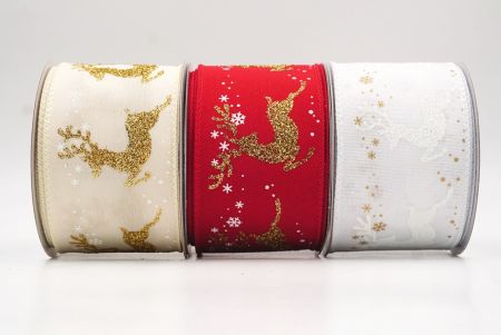 Reindeer Silhouette Winter Burlap Wired Ribbon_KF9852.KF9853.KF9854 (2)